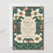 Elegante Winter Bloemen Kerstmis Kaart (Voorkant)