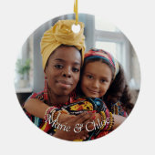 Elegante Winter Bloemen Kerstmis Keramisch Ornament (Achterkant)