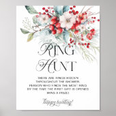 Elegante Winter Bloemen Ring Hunt Vrijgezellenfees Poster (Voorkant)