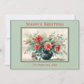 Elegante  Winter Bloemen Vakantie Kaart (Voorkant)