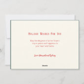 Elegante  Winter Bloemen Vakantie Kaart (Achterkant)