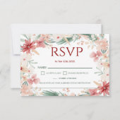 Elegante Winter Bloemen Zachte Waterverf bruiloft  RSVP Kaartje (Voorkant)
