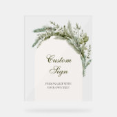 Elegante Winter Bloemenboog Vrijgezellenfeest Cust Acryl Bord (Voorkant)