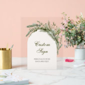 Elegante Winter Bloemenboog Vrijgezellenfeest Cust Acryl Bord (Huwelijk)