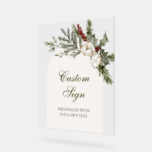 Elegante Winter Bloemenboog Vrijgezellenfeest Cust Acryl Bord (Hoek)