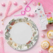 Elegante winter bloemenbruiloft papieren bordje (Feest)