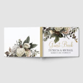 Elegante winter bloemengoud typografie bruiloft gastenboek (Volledig)