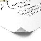 Elegante winter bloemengroen Mimosa Bar Poster (Hoek)