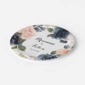 Elegante winter bloemenkalligrafie bruidstaart papieren bordje (Gekanteld)