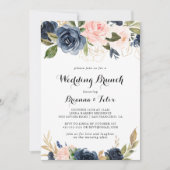 Elegante winter bloemenkalligrafie bruiloft brunch kaart (Voorkant)