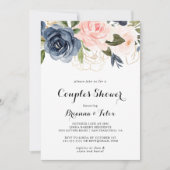 Elegante winter bloemenkalligrafie koppels douche kaart (Voorkant)