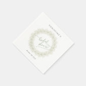 Elegante Winter Bloemenkrans Bruidsborrel Servet (Hoek)