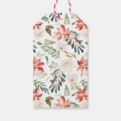 Elegante winter bloemenmarine gepersonaliseerde va cadeaulabel (Achterkant)