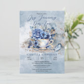 Elegante winter bloementheekopje Droog januari par Kaart (Staand voorkant)