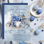 Elegante winter bloementheekopje Droog januari par Kaart