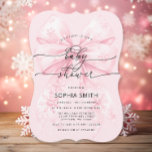 Elegante Winter Blush Pink Bow Girl Baby shower Kaart<br><div class="desc">Het Elegant Winter Blush Pink Bow Girl Baby shower Invitation design is een lief, winterachtig thema dat elegantie combineert met een gezellige charme, ideaal om een baby meisje te vieren. Dit ontwerp heeft delicate roze bogen met sneeuwvlokken voor een zachte, vrouwelijke winterlook. En ook deze uitnodiging straalt warmte en elegantie...</div>