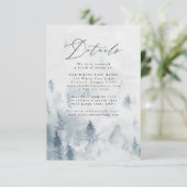 Elegante Winter Bos bruiloft details Informatiekaartje (Staand voorkant)