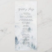 Elegante Winter Bos Trouwceremonie Programmakaart (Achterkant)