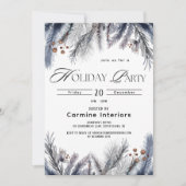 Elegante Winter Botanicals Corporate Kantoor Holid Kaart (Voorkant)