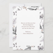 Elegante Winter Botanicals Foto Geloof Kerstmis Feestdagenkaart (Achterkant)