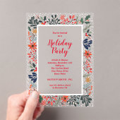 Elegante Winter Botanicals Kerstfeest Acryl Uitnodigingen (Insitu (Draagbaar))