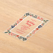 Elegante Winter Botanicals Kerstfeest Acryl Uitnodigingen (Laagn)