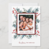 Elegante Winter Botanicals Kerstvakantie Foto (Voorkant)