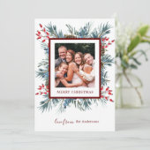 Elegante Winter Botanicals Kerstvakantie Foto (Staand voorkant)