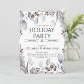 Elegante Winter Botanicals Monochrome Vakantie Par Kaart (Staand voorkant)