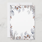 Elegante Winter Botanicals Monochrome Vakantie Par Kaart (Achterkant)