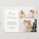 Elegante Winter Botanische 3 Multi Foto Kerstmis Feestdagenkaart (Voorkant)