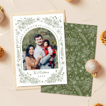 Elegante Winter Botanische Familie Foto Boog Vakan