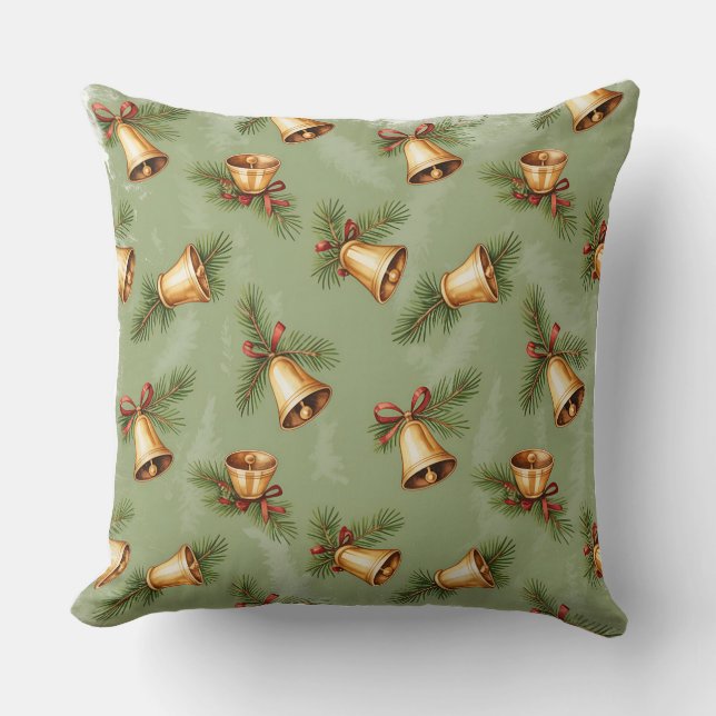 Elegante winter botanische kerstkussen kussen (Voorkant)