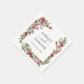 Elegante Winter Botanische Kerstvakantie bruiloft Servet (Hoek)