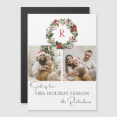 Elegante winter botanische krans met monogram 2-fo (Voorkant / Achterkant)
