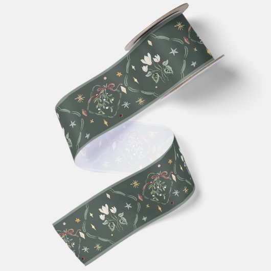 Elegante Winter Botanische Lint (Achterkant)