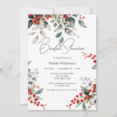 Elegante Winter Bruidsdouche met Hulst  Kaart (Voorkant)