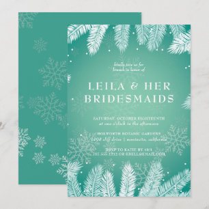 Elegante Winter Bruiloft Bruidsmeisjes Brunch Kaart