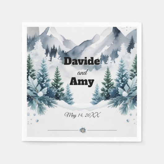 Elegante winter bruiloft cocktail servet (Voorkant)