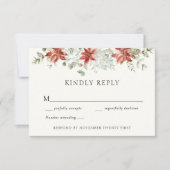 Elegante Winter Bruiloft Groene Respons Kaart (Voorkant)