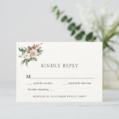 Elegante Winter Bruiloft Groene Respons Kaart (Staand voorkant)