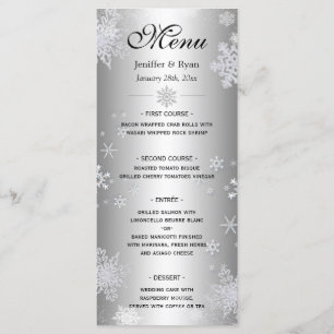 Elegante winter bruiloft Menu
