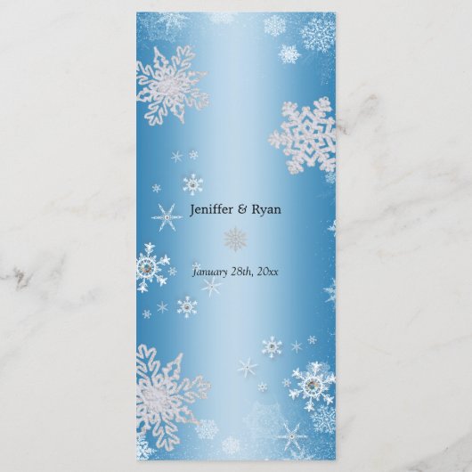 Elegante winter bruiloft Menu (Achterkant)