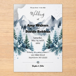 Elegante winter bruiloft uitnodiging acryl