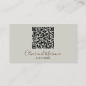 Elegante Winter Bruiloft Website QR Code Informatiekaartje (Achterkant)