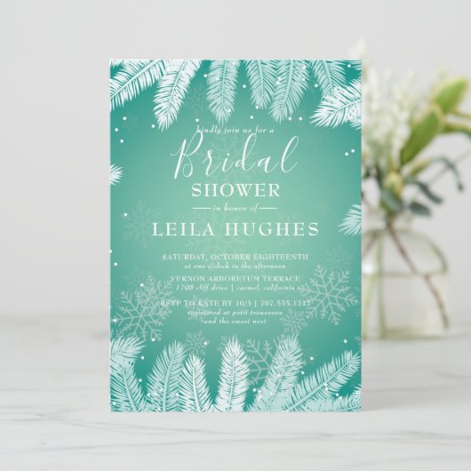 Elegante winter bruiloftfeest kaart (Staand voorkant)