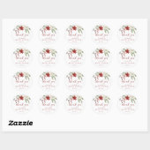 Elegante winter bruiloftsdankjeshart ronde sticker (Vel)
