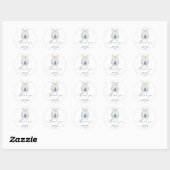 Elegante winter bruiloftsshower ronde sticker (Vel)