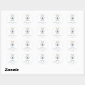 Elegante winter bruiloftsshower ronde sticker (Vel)