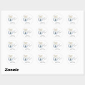 Elegante winter bruiloftsshower ronde sticker (Vel)